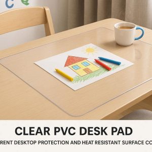 24 Clear PVC Desk Pad For Transparent Desktop Protection And Heat Resistant Surface Cover For Kids